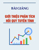 Bài giảng Giới thiệu phân tích hồi quy tuyến tính