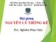 Bài giảng Nguyên lý thống kê: Chương 1 - ThS. Nghiêm Phúc Hiếu