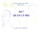 Bài giảng Quản trị mạng: Bài 7 - ĐH Quy Nhơn