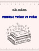 Bài giảng Phương trình vi phân